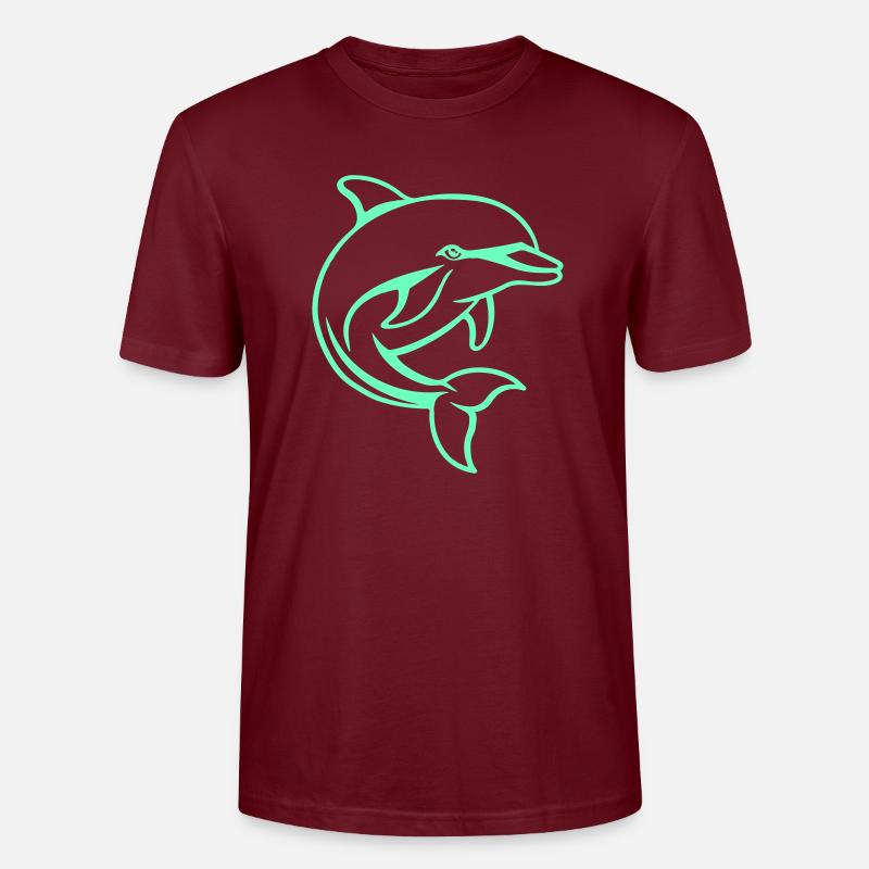 delfin comic - Stanley/Stella Unisex Bio-T-Shirt CRAFTER - Burgunderrot