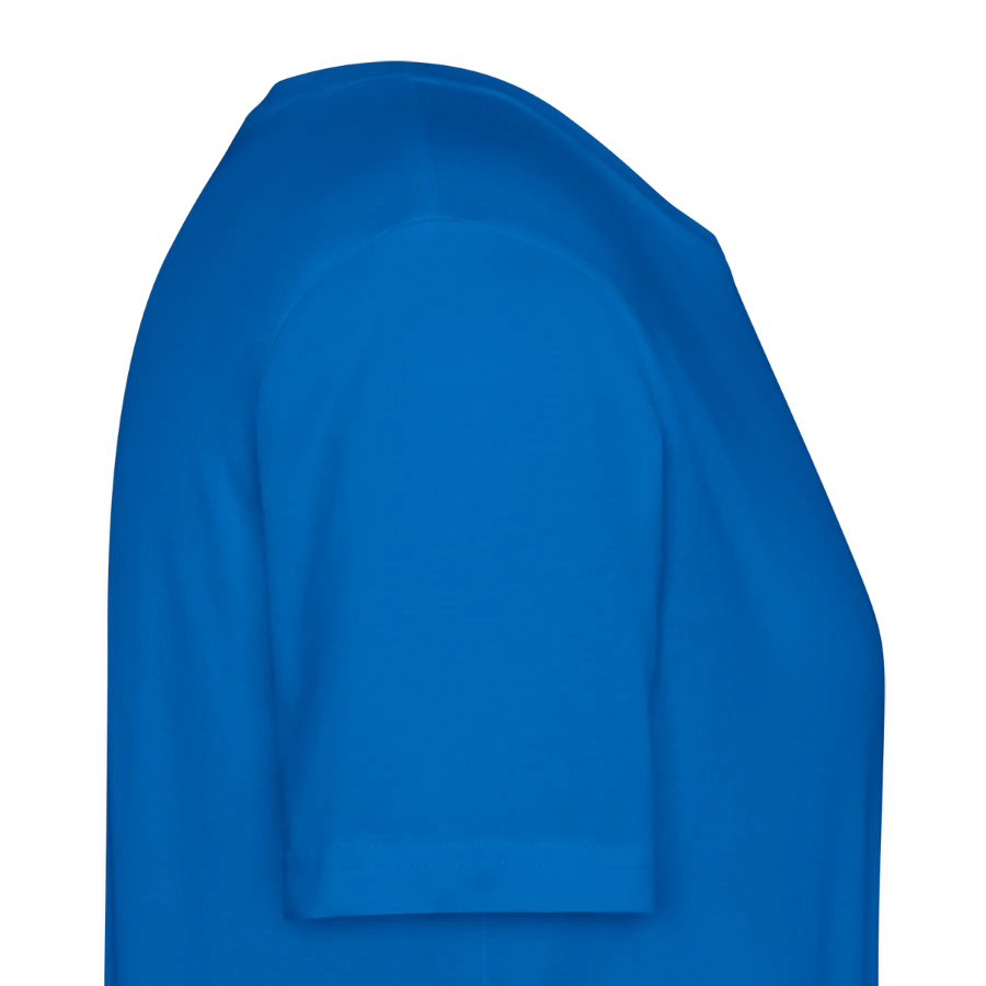 Salt Harbour badge on a stanley/stella crafter unisex organic t-shirt, peacock-blue, right
