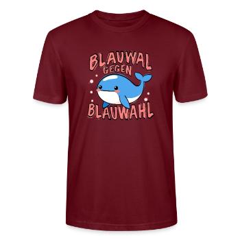 Blauwal gegen Blauwahl - Stanley/Stella Unisex Bio-T-Shirt CRAFTER - Burgunderrot - Vorne - Alina (178cm) & Michal (187cm)