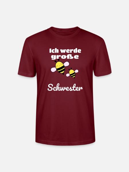 Ich werde große Schwester - Stanley/Stella Unisex Bio-T-Shirt CRAFTER - Burgunderrot