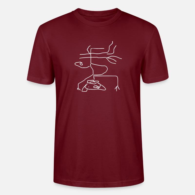 Affe Tier - Stanley/Stella Unisex Bio-T-Shirt CRAFTER - Burgunderrot