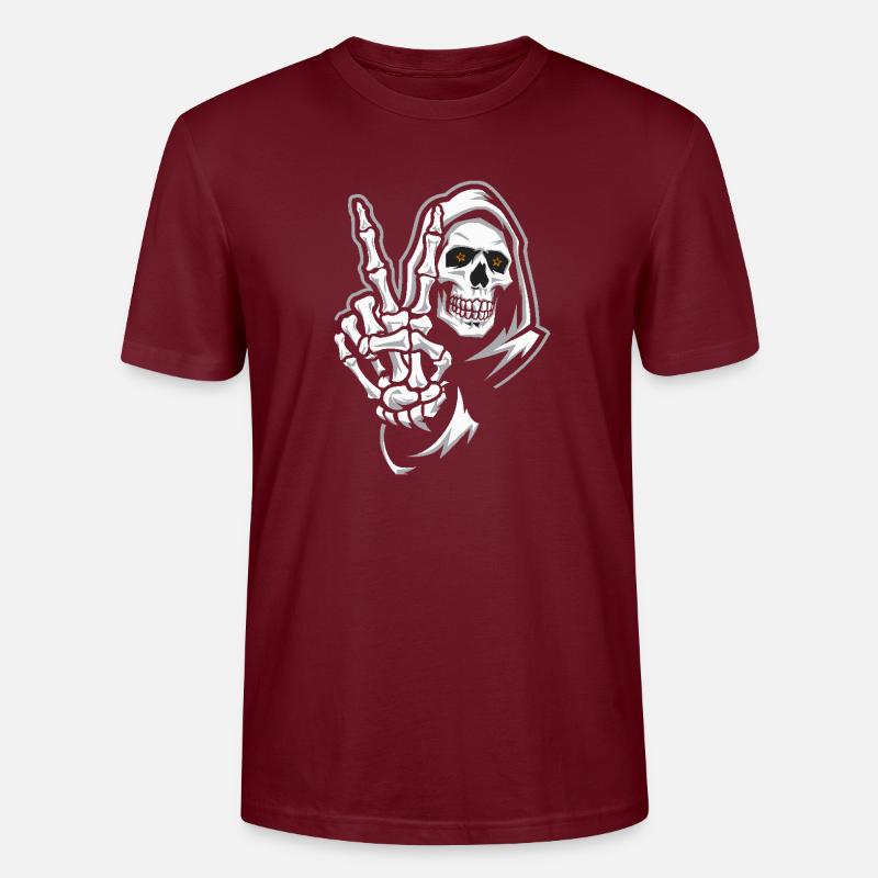 SCHÄDEL - Stanley/Stella Unisex Bio-T-Shirt CRAFTER - Burgunderrot