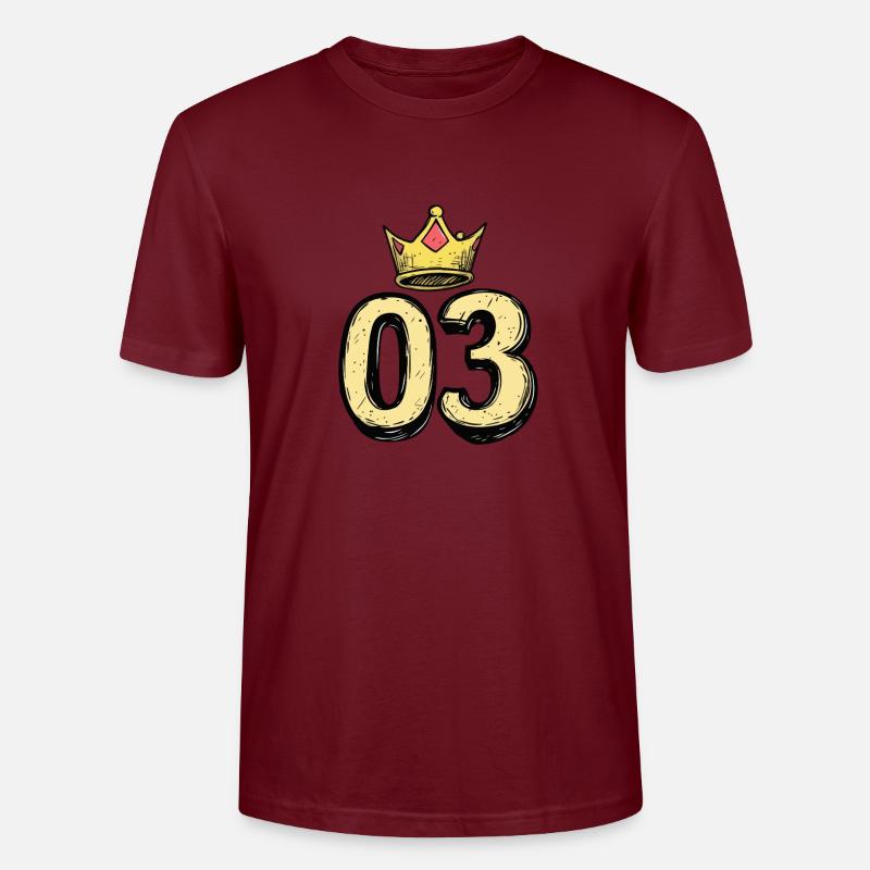 Couronne à 3 chiffres - T-shirt bio CRAFTER Stanley Stella Unisexe - bordeaux