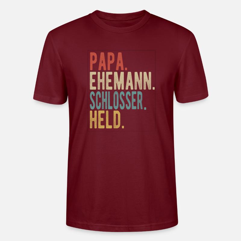 Schlosser Papa Ehemann Held - Stanley/Stella Unisex Bio-T-Shirt CRAFTER - Burgunderrot