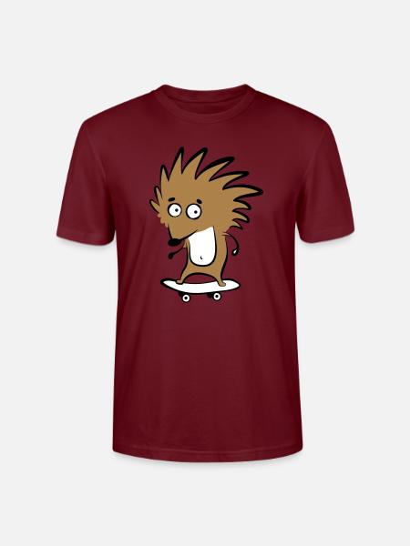Skate-hedgehog "Knut H. Heckmann" - Stanley/Stella CRAFTER Unisex Organic T-Shirt - burgundy