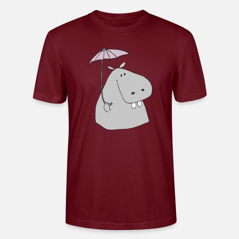nilpferd mit schirm - Stanley/Stella Unisex Bio-T-Shirt CRAFTER - Burgunderrot