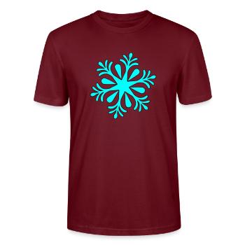 Snow, Schneeflocke - Stanley/Stella Unisex Bio-T-Shirt CRAFTER - Burgunderrot - Vorne - Alina (178cm) & Michal (187cm)