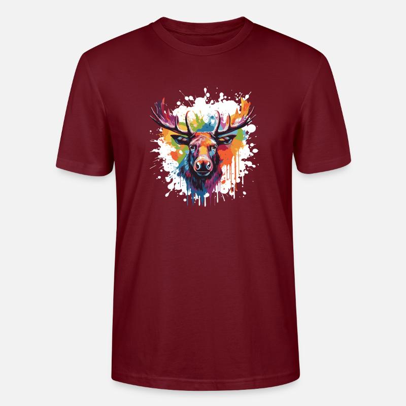 Elch - Stanley/Stella Unisex Bio-T-Shirt CRAFTER - Burgunderrot
