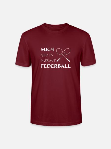 Nur mit Federball - Stanley/Stella Unisex Bio-T-Shirt CRAFTER - Burgunderrot