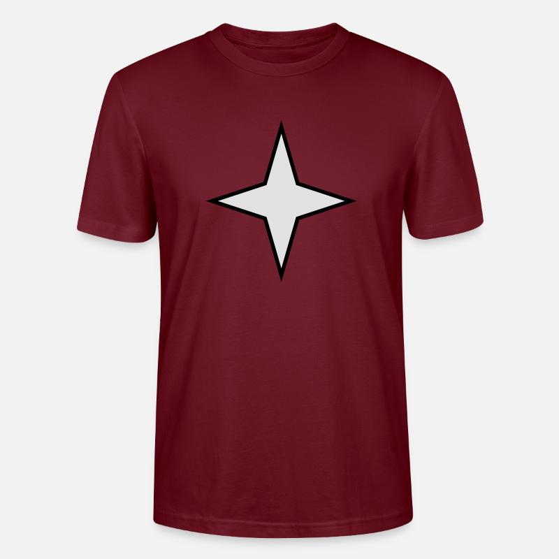 stern 4 zacken 2 farbig - Stanley/Stella Unisex Bio-T-Shirt CRAFTER - Burgunderrot
