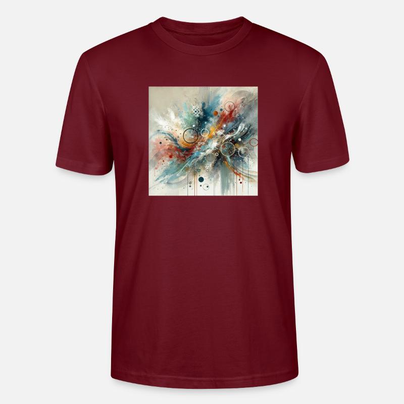 Dynamischer Fluss - Abstraktes Gemälde - Stanley/Stella Unisex Bio-T-Shirt CRAFTER - Burgunderrot
