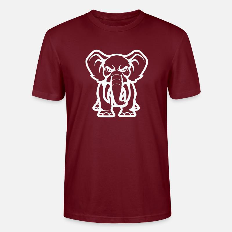 elefant - Stanley/Stella Unisex Bio-T-Shirt CRAFTER - Burgunderrot