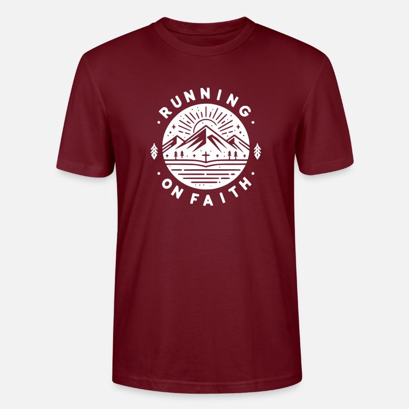 Courir sur la foi - T-shirt bio CRAFTER Stanley Stella Unisexe - bordeaux