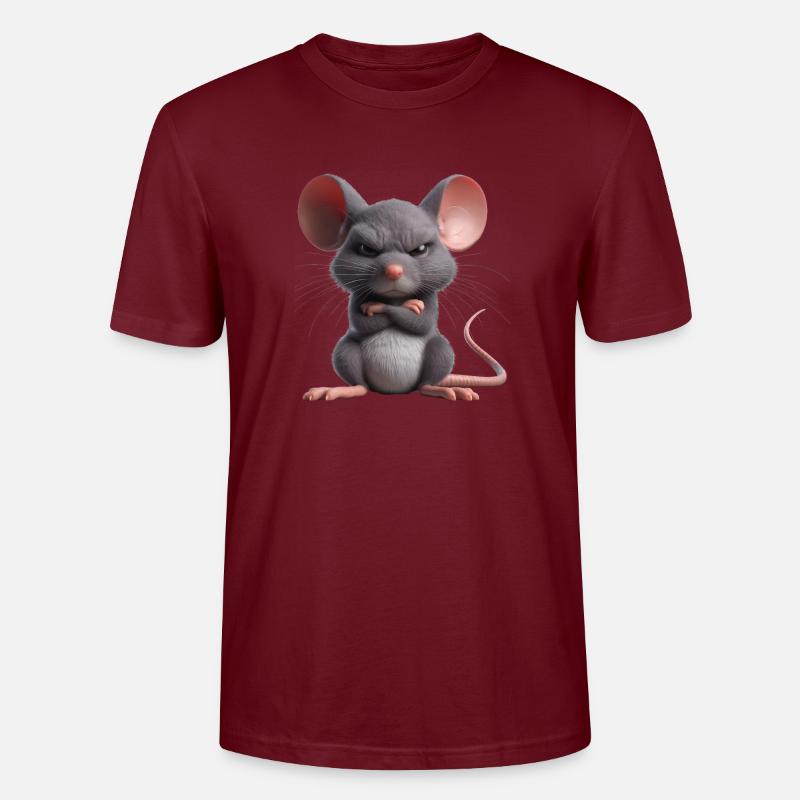 Maus grimmig 1 - Stanley/Stella Unisex Bio-T-Shirt CRAFTER - Burgunderrot