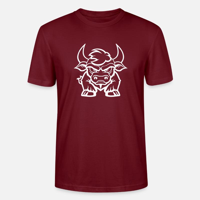 bull - Stanley/Stella CRAFTER Unisex Organic T-Shirt - burgundy