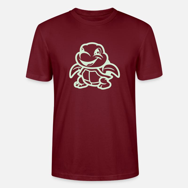 Turtle Comic - Stanley/Stella CRAFTER Unisex Organic T-Shirt - burgundy