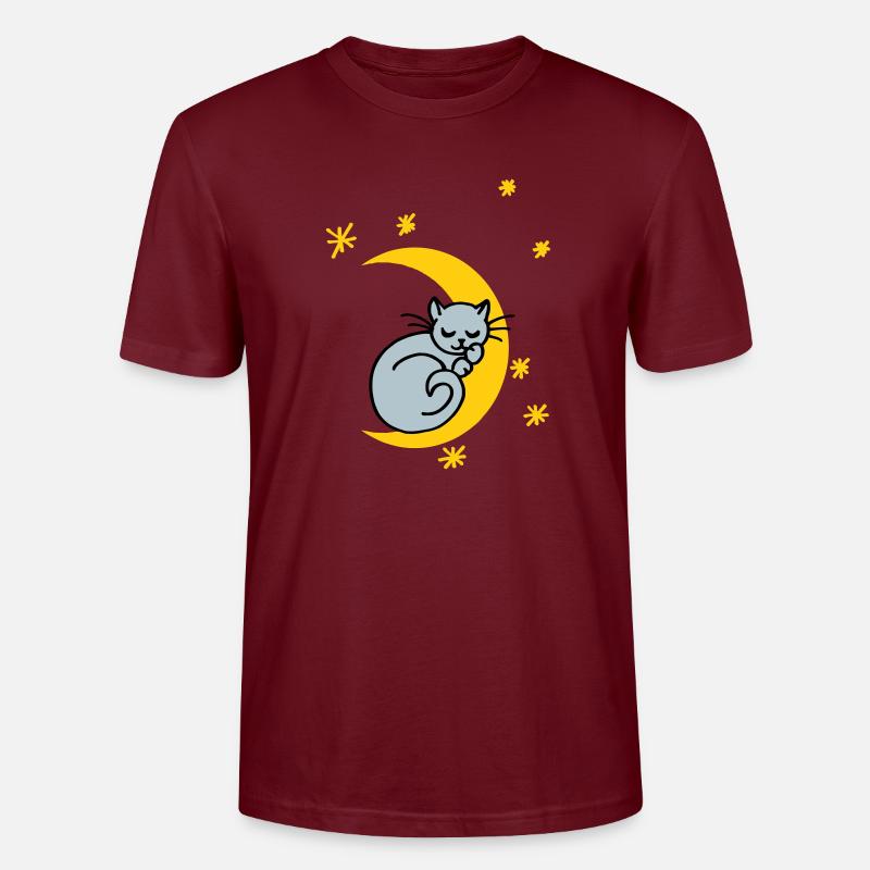 Mondkatze - Stanley/Stella Unisex Bio-T-Shirt CRAFTER - Burgunderrot