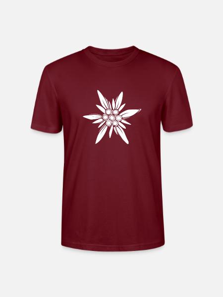Edelweiss – Inspiring Mountain Flower - Stanley/Stella CRAFTER Unisex Organic T-Shirt - burgundy