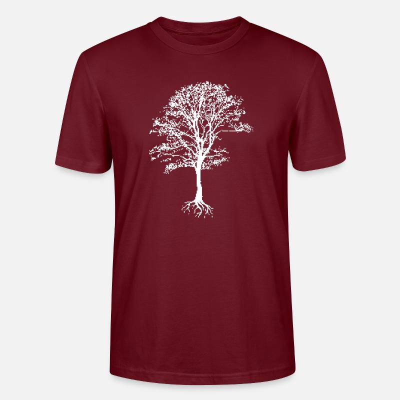 pixel tree - gaming and nature - Stanley/Stella Unisex Bio-T-Shirt CRAFTER - Burgunderrot