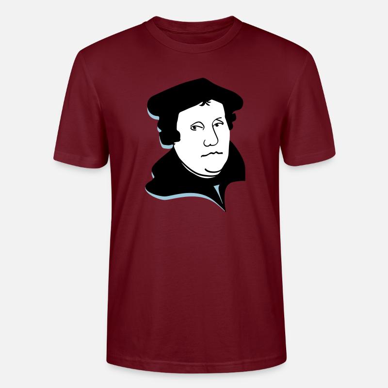 Portrait Martin Luther - T-shirt bio CRAFTER Stanley Stella Unisexe - bordeaux