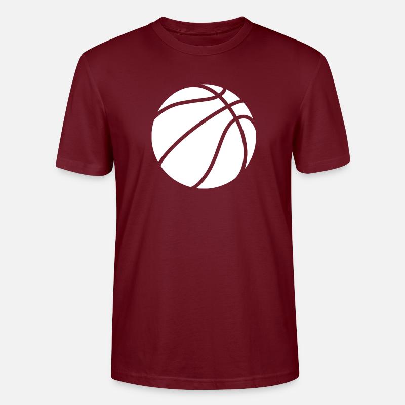 Koripallologo valkoinen - Stanley/Stella CRAFTER unisex luomu-t-paita - burgundin punainen