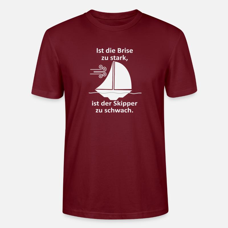 Skipper Spruch: Brise zu stark - Stanley/Stella Unisex Bio-T-Shirt CRAFTER - Burgunderrot
