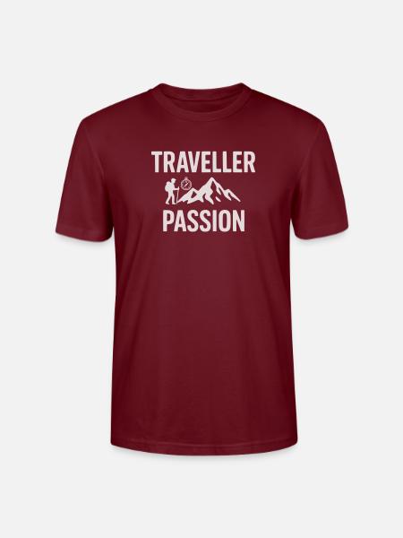 Reiseleidenschaft Bergwandern - Traveller Passion - Stanley/Stella Unisex Bio-T-Shirt CRAFTER - Burgunderrot