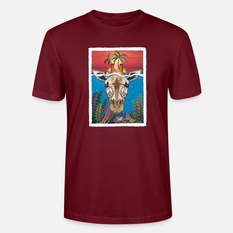 Giraffe unter Wasser 2 - Stanley/Stella Unisex Bio-T-Shirt CRAFTER - Burgunderrot