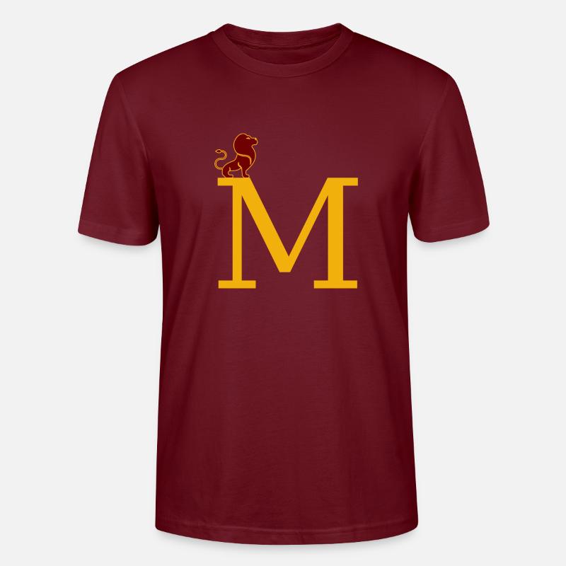 lettre M - T-shirt bio CRAFTER Stanley Stella Unisexe - bordeaux