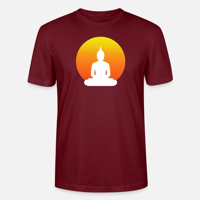Buddha im Schneidersitz - Stanley/Stella Unisex Bio-T-Shirt CRAFTER - Burgunderrot