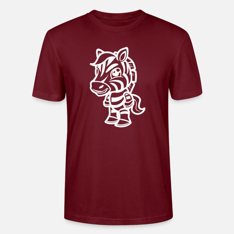 zebra comic - Stanley/Stella Unisex Bio-T-Shirt CRAFTER - Burgunderrot