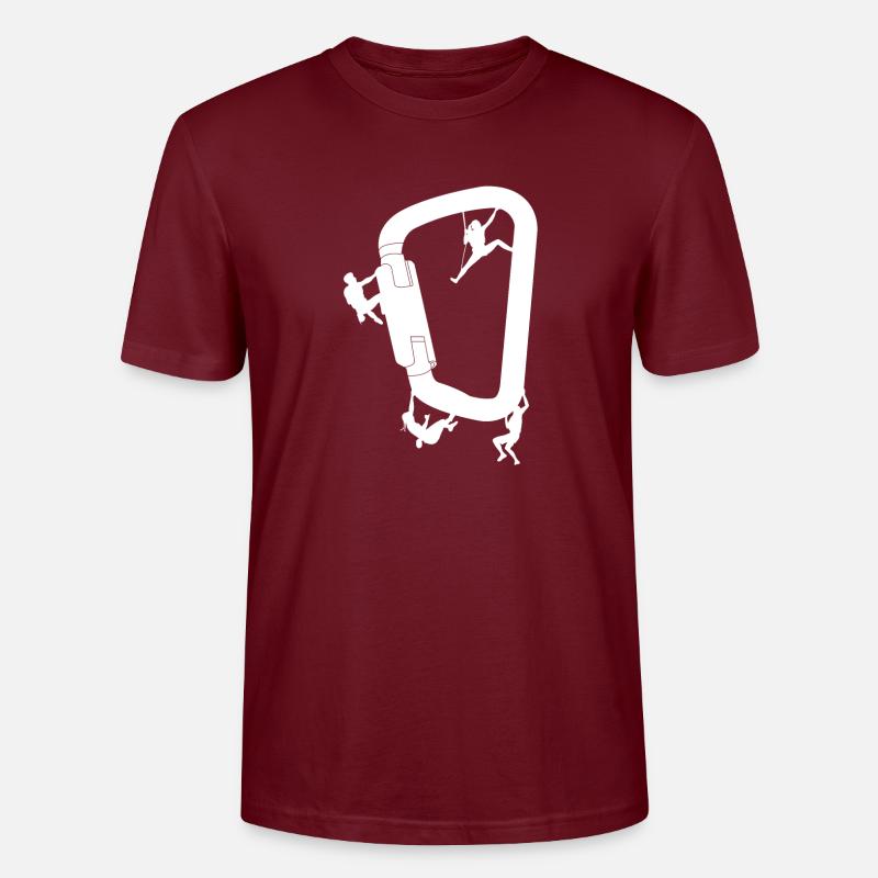 Klettern climb boulder - Stanley/Stella Unisex Bio-T-Shirt CRAFTER - Burgunderrot