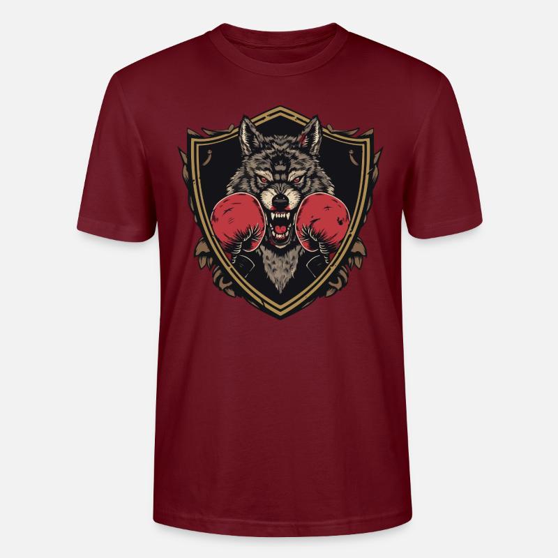 Wolf Boxer MMA Logo - Stanley/Stella Unisex Bio-T-Shirt CRAFTER - Burgunderrot