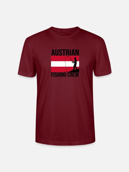 Austrian Fishing Crew Angler Shirt - Stanley/Stella CRAFTER Unisex Organic T-Shirt - burgundy