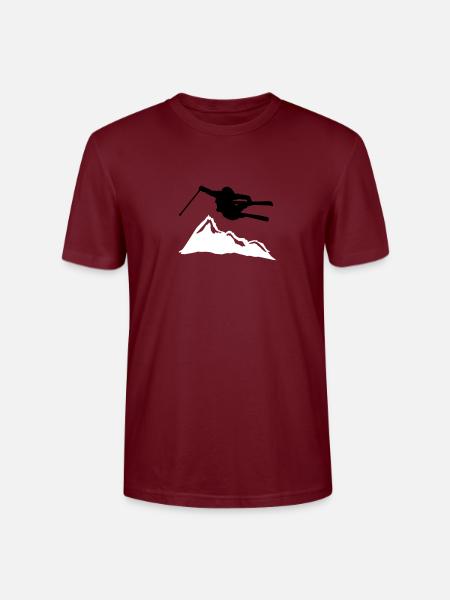 ski jump i mountain - Stanley/Stella CRAFTER Unisex Organic T-Shirt - burgundy