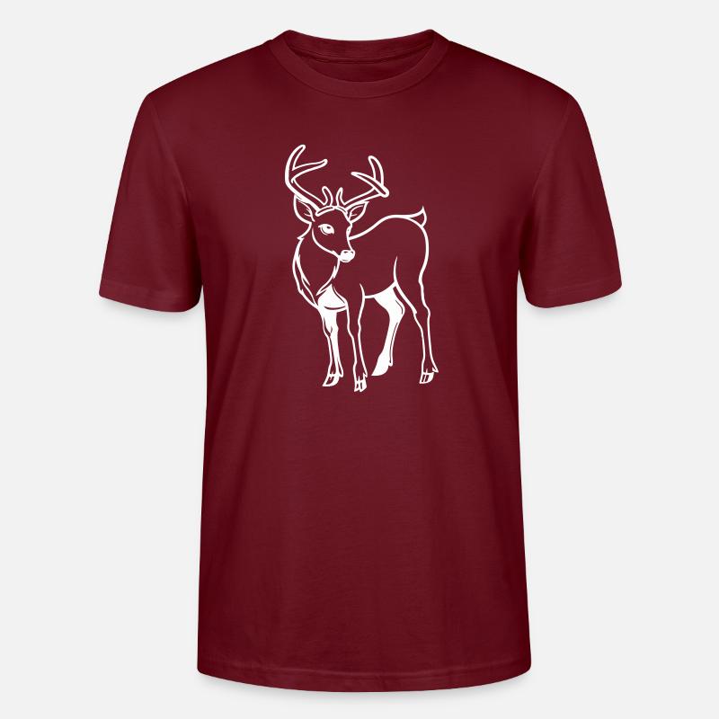Cerf Cerf Bande dessinée - T-shirt bio CRAFTER Stanley Stella Unisexe - bordeaux
