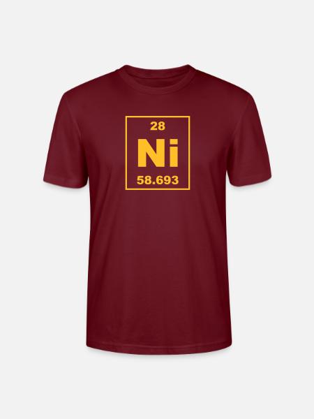 Nickel (Ni) (element 28) - Stanley/Stella CRAFTER Unisex Organic T-Shirt - burgundy