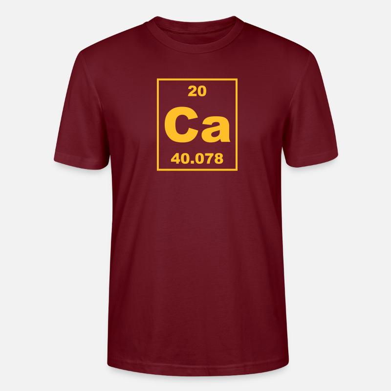 Element 020 - Ca (calcium) - Small - Stanley/Stella Unisex Bio-T-Shirt CRAFTER - Burgunderrot