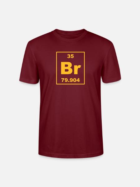 Bromine (Br) (element 35) - Stanley/Stella CRAFTER Unisex Organic T-Shirt - burgundy