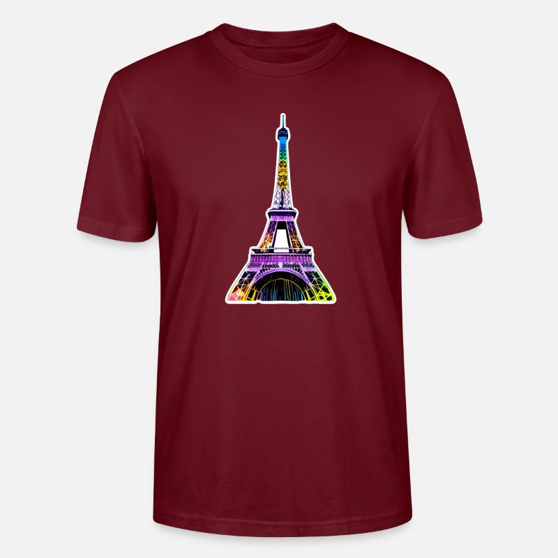 Eiffelturm #5 - Stanley/Stella Unisex Bio-T-Shirt CRAFTER - Burgunderrot