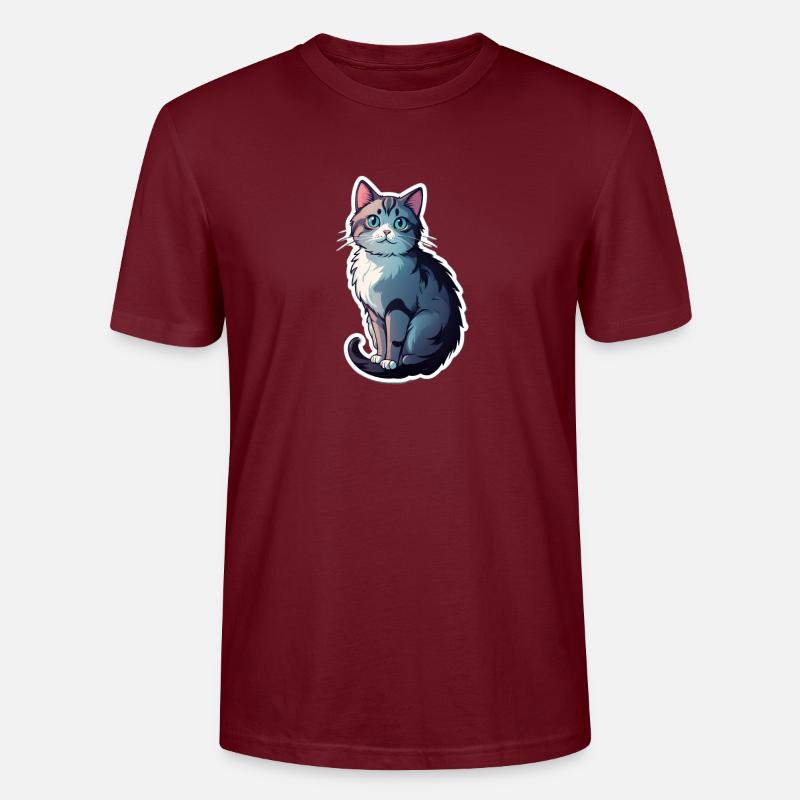 Cute cat - Stanley/Stella Unisex Bio-T-Shirt CRAFTER - Burgunderrot