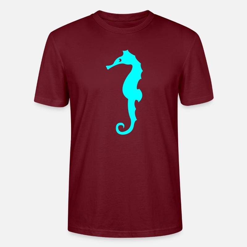 seepferdchen silhouette - Stanley/Stella Unisex Bio-T-Shirt CRAFTER - Burgunderrot
