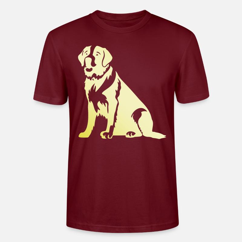 Saint Bernard Hund Silhouette - Stanley/Stella Unisex Bio-T-Shirt CRAFTER - Burgunderrot