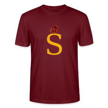 letter S - Stanley/Stella CRAFTER Unisex Organic T-Shirt - burgundy - Front - Alina (178cm) & Michal (187cm)