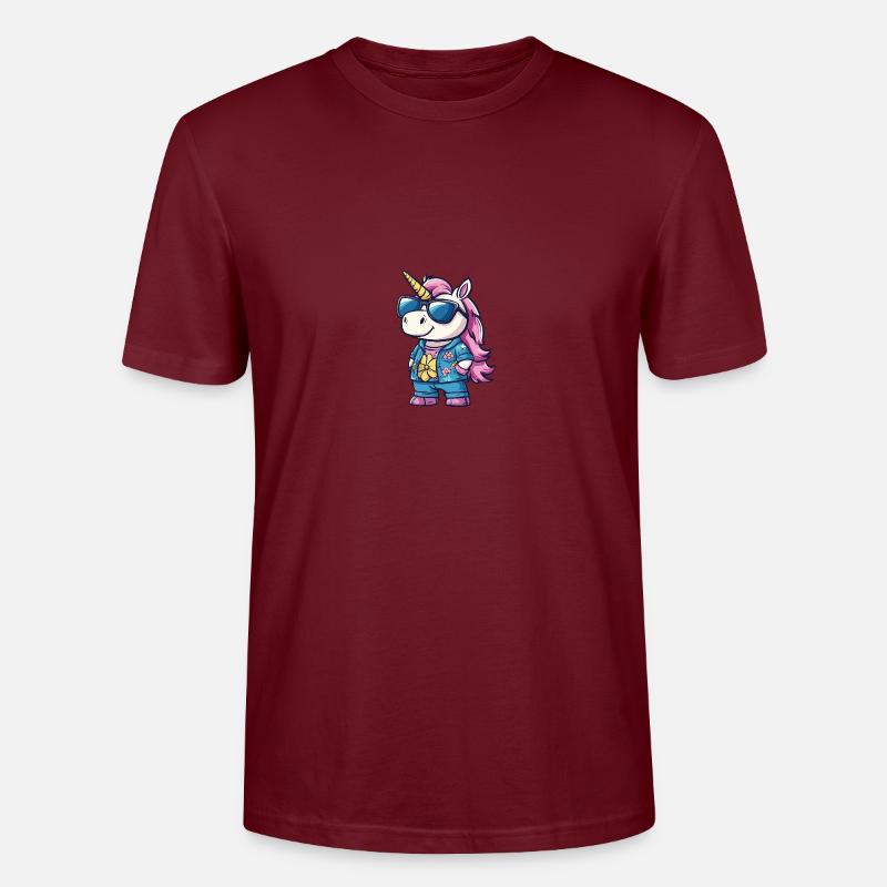 Einhorn Cool Sommer - Stanley/Stella Unisex Bio-T-Shirt CRAFTER - Burgunderrot