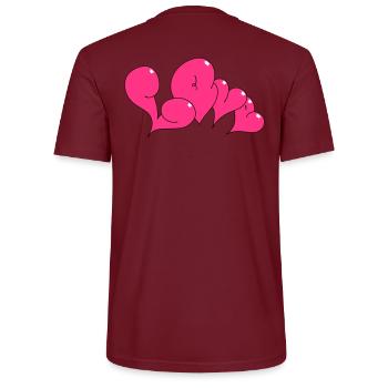 LOVEbubble Style coeur - T-shirt bio CRAFTER Stanley Stella Unisexe - bordeaux - Dos - Michal (187cm)