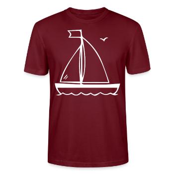 SEGELBOOT SEGELN SEGELSPORT BOOT MARITIM URLAUB - Stanley/Stella Unisex Bio-T-Shirt CRAFTER - Burgunderrot - Vorne - Alina (178cm) & Michal (187cm)