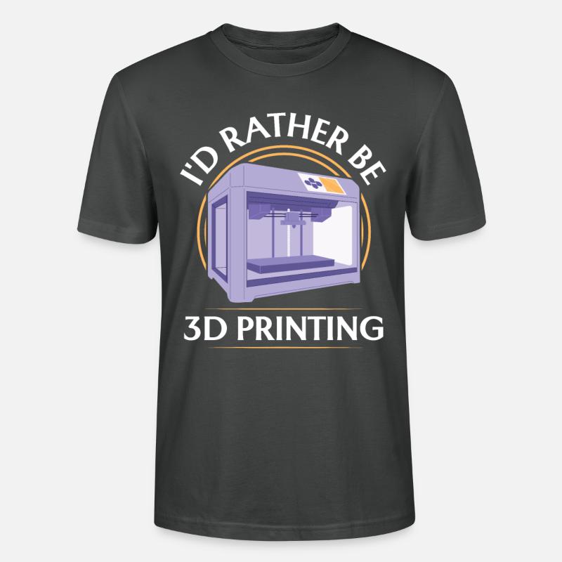 Je préfère l’impression 3D - T-shirt bio CRAFTER Stanley Stella Unisexe - charbon