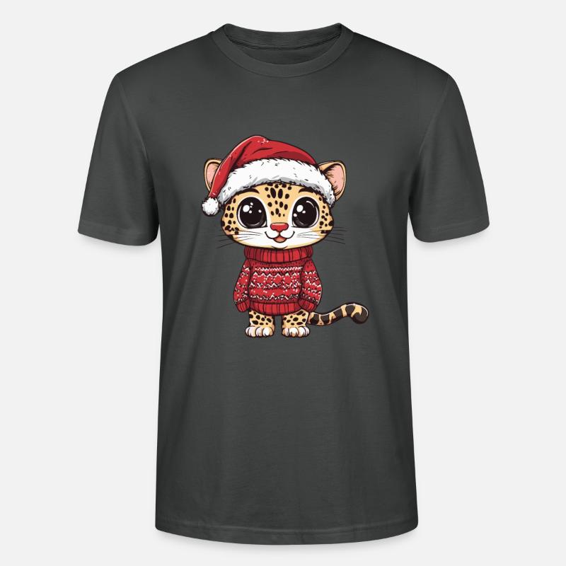 Bande dessinée de Noël léopard - T-shirt bio CRAFTER Stanley Stella Unisexe - charbon