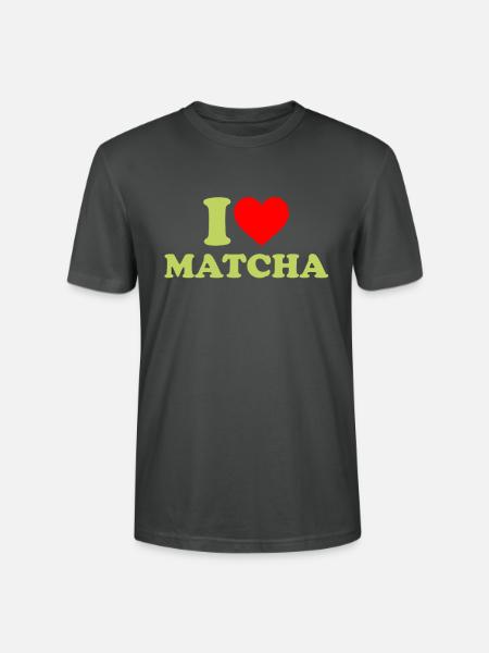 i love matcha, matcha - Stanley/Stella Unisex Bio-T-Shirt CRAFTER - Anthrazit